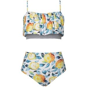 Cupshe- Leaf and Lemon Reversible Bikini